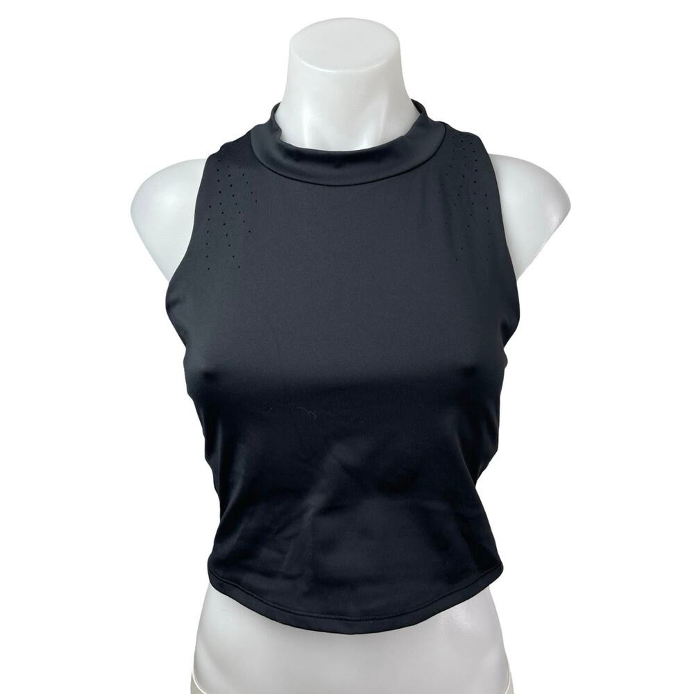 All in Motion Sculpt High Neck Sleeveless Athletic Activewear Crop Tank Top Sz M